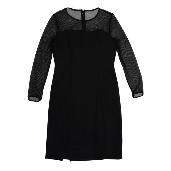 Tahari 3/4 Sleeve Shoulder Mesh Beaded Party/Cocktail MINI Dress Black Sz 6 New - Picture 6 of 8